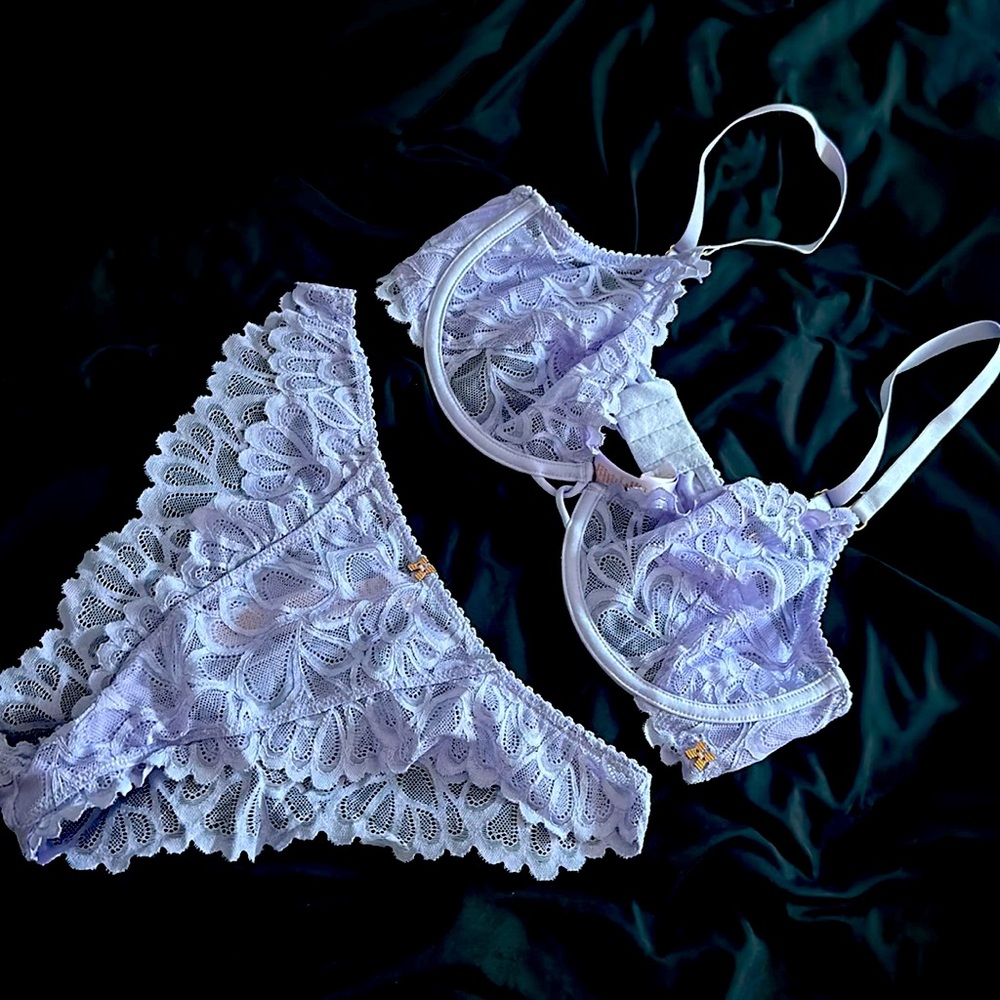 Purple Lace Bra and Panty Set
